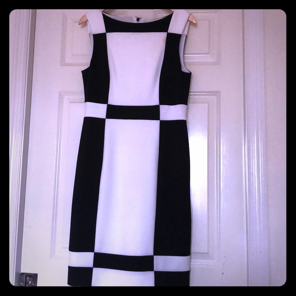 WHBM black and white dress